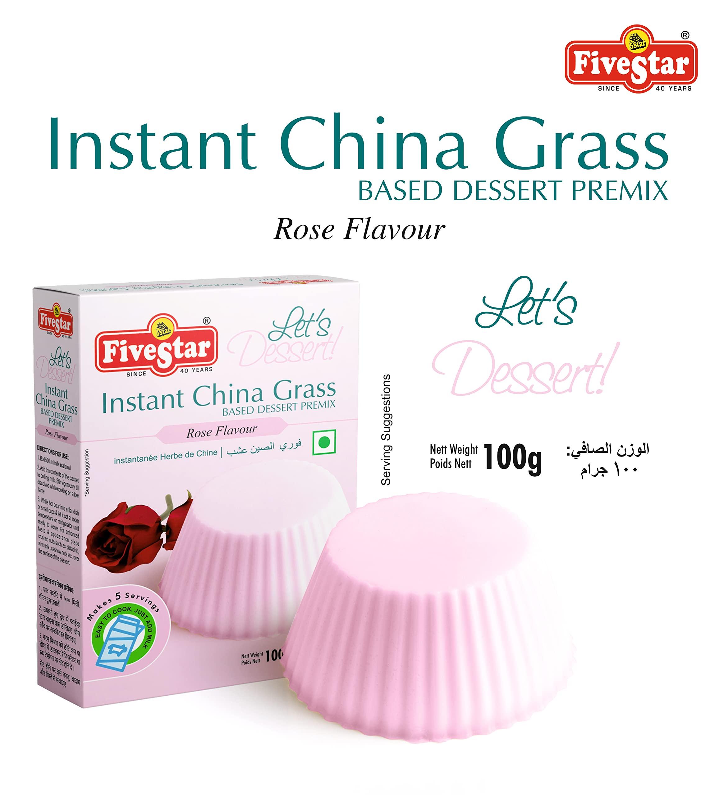 FIVESTAR Five Star China Grass Mix Rose 100g Box for Children and Adults |Easy to Make | Ready to Eat - Pack of 7