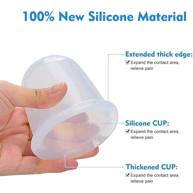 MAPPLEMART Mapplemart 7 Pcs Silicone Anti Cellulite Cup Vacuum Suction Massage Cups Facial Cupping Sets Body and Face Massager