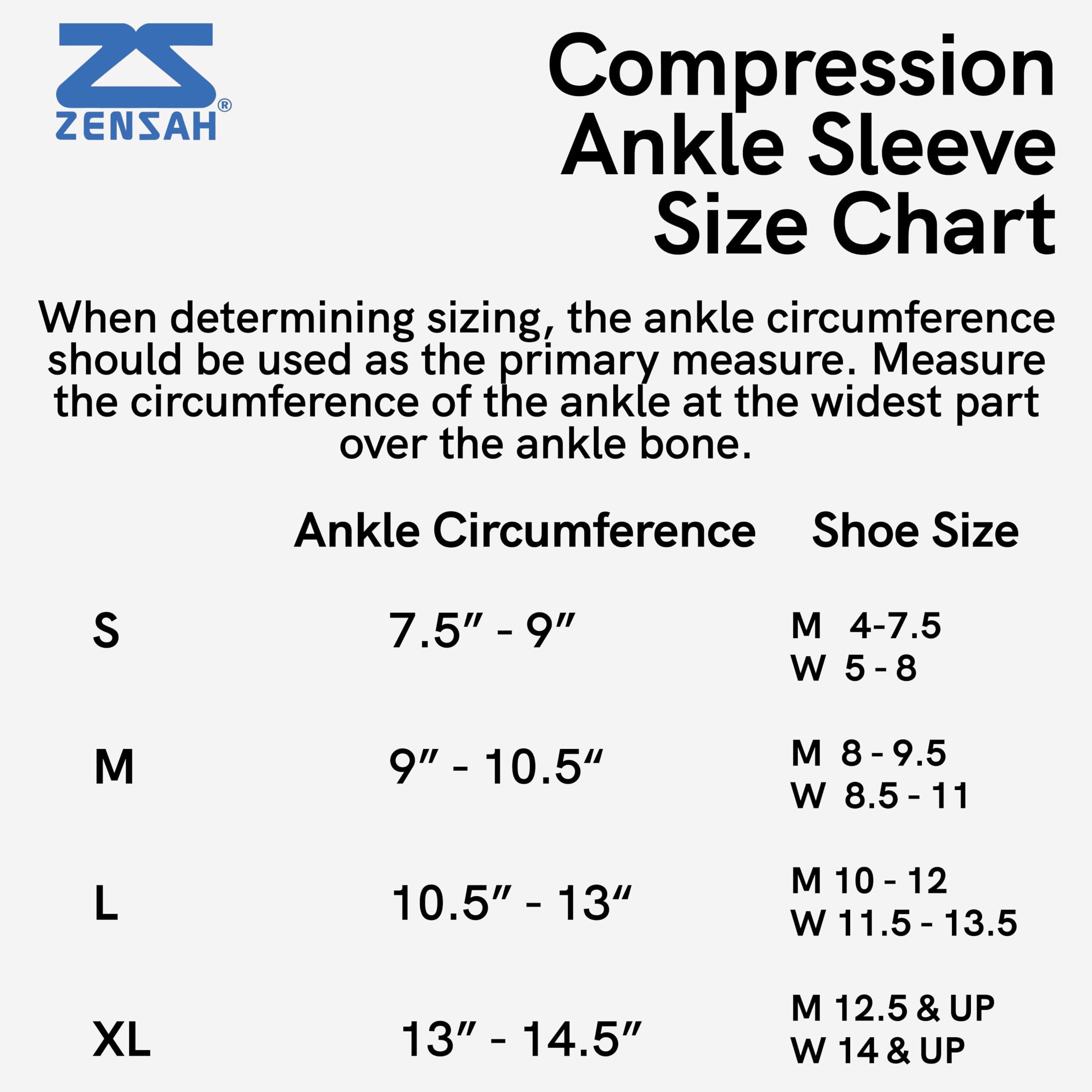 Zensah Medium , Heather Grey : Zensah Ankle Support - Compression Ankle Brace - Great for Running, Soccer, Volleyball, Sports - Ankle Sleeve Helps Sprains, Tendonitis, Pain