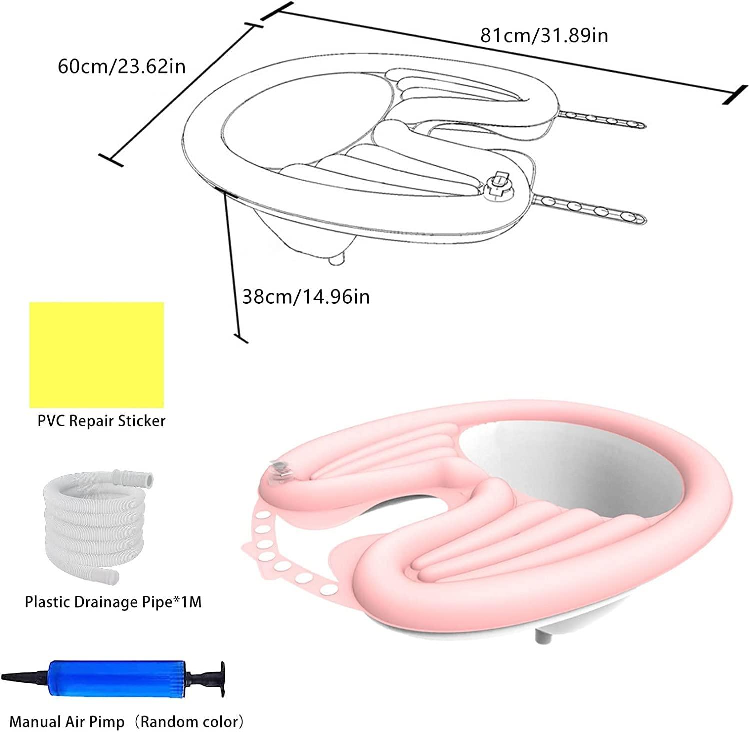 Kixre Kixre Hair Wash Basin, Shampoo Bowl for The Elderly Disabled,Bedridden,Handicapped,Inflatable Hair Wash Rinse Basin Washing Sink for Pregnant Woman, Bedside and in Bed Hair Washing Tray
