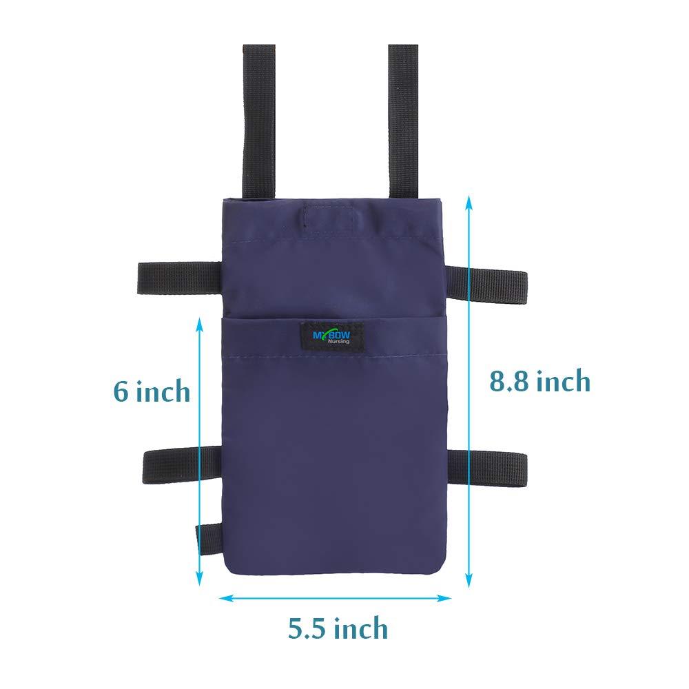 Mybow Crutch Bag Pouch for Underarm Crutches Pouch Pocket Cup Holder Broken Leg Crutches Accessories Storage Bag - Lightweight for Women Men (Navy Blue)