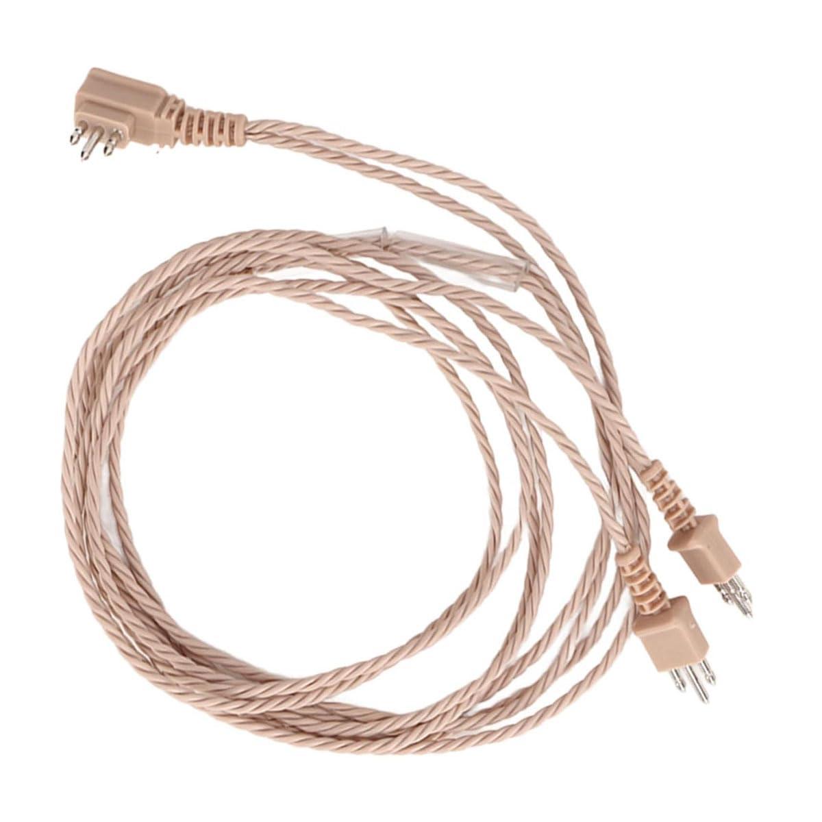 Aika Aika 3 Pin Hearing Aid Receiver Cable, Hearing Aid Replacement Cord For Pocket Model Hearing Aid (Pack Of 5, Beige)