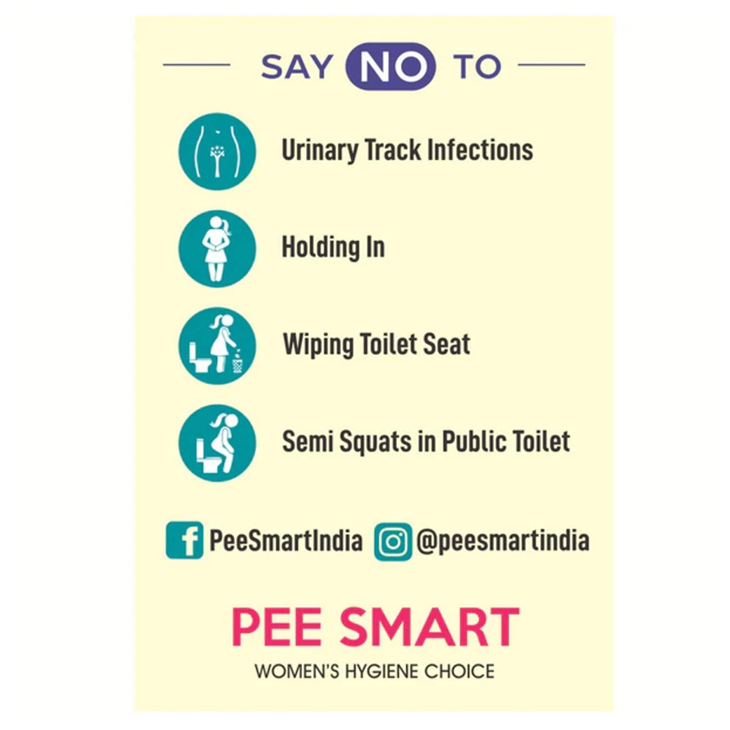 PEE SMART PEE SMART Stand and Pee | Pocket Sized Urination Device for Women | Disposable Female Urination Device | Foldable, Pocket Friendly, Use at Outdoors, Travel, Public Toilets | (Pack of 5)-100 Pieces