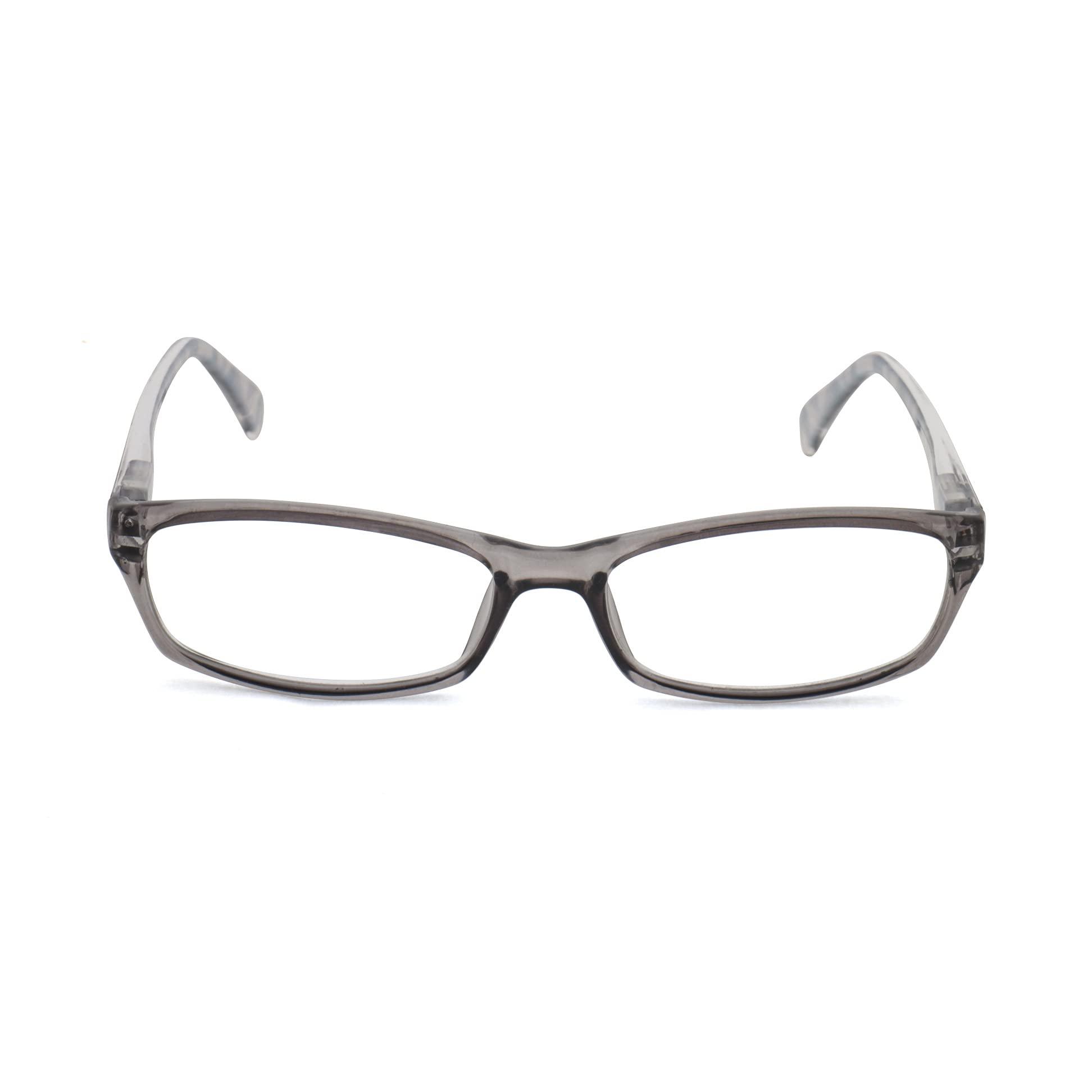 TIZIANO TIZIANO Women's New Age Reading Glasses with Spring Hinge (Model: 195126 Grey +3.00 with Rectangular Eye shape)