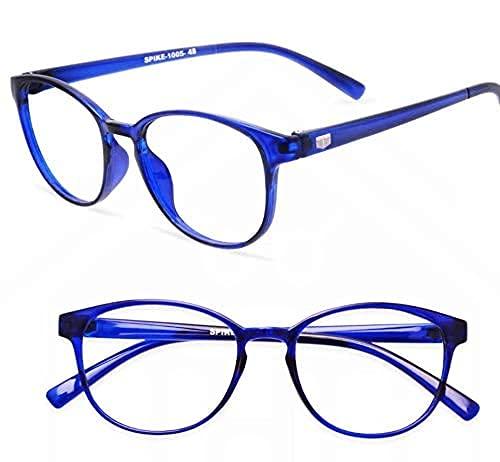 Eyewear World Eyewear World Reading glasses for men 1.00 1.25 1.50 1.75 2.00 2.25 2.50 2.75 3.00 3.25 3.50 3.75 4.00 All the Power Are Available Round Shape Blue Frame Anti Glare Coating (1.50)