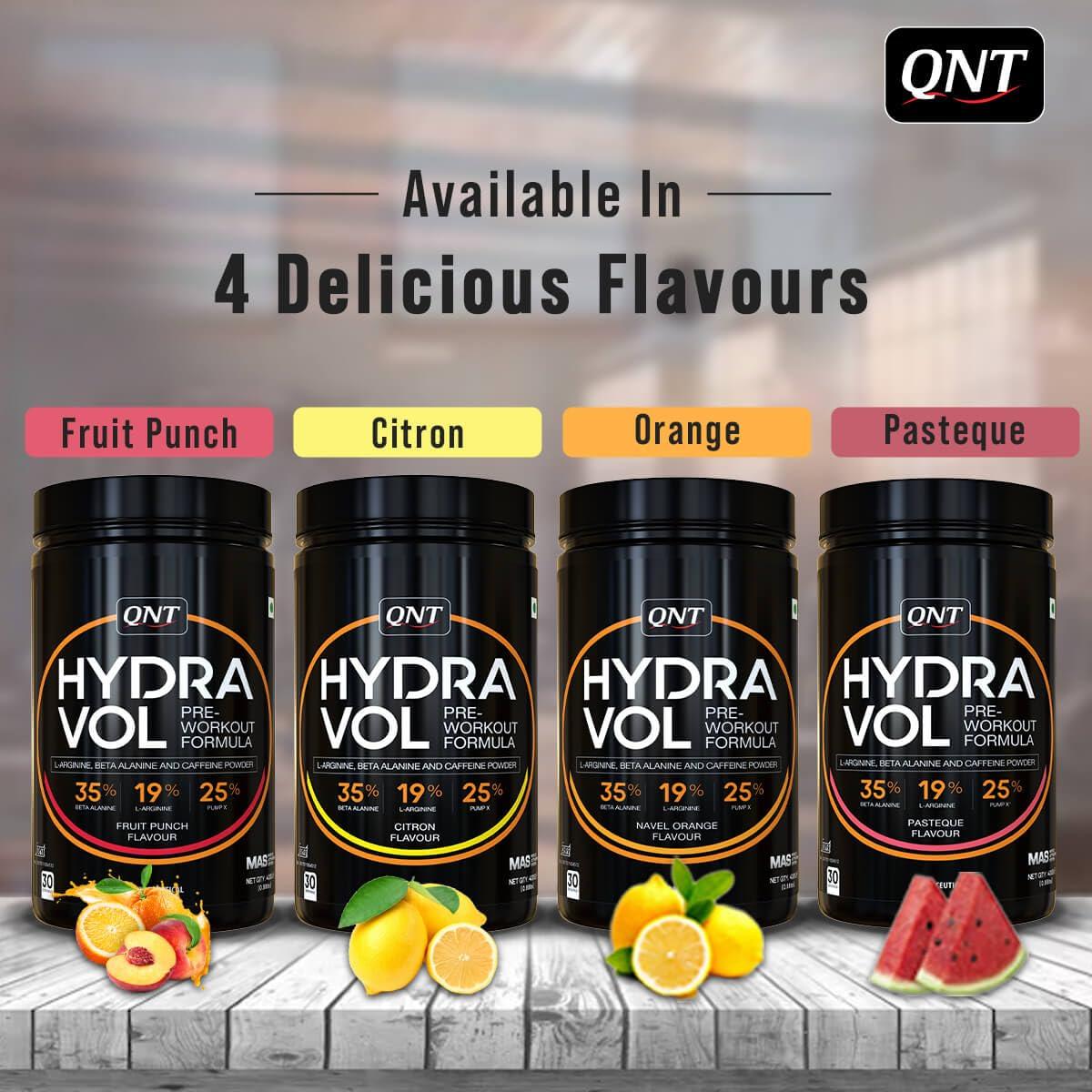QNT QNT Hydravol Pre-Workout Supplement | 400g | Naval Orange | Instant Energy & Quick Muscle Pump | Beta-Alanine & Caffeine For Enhanced Focus & Muscle Strength