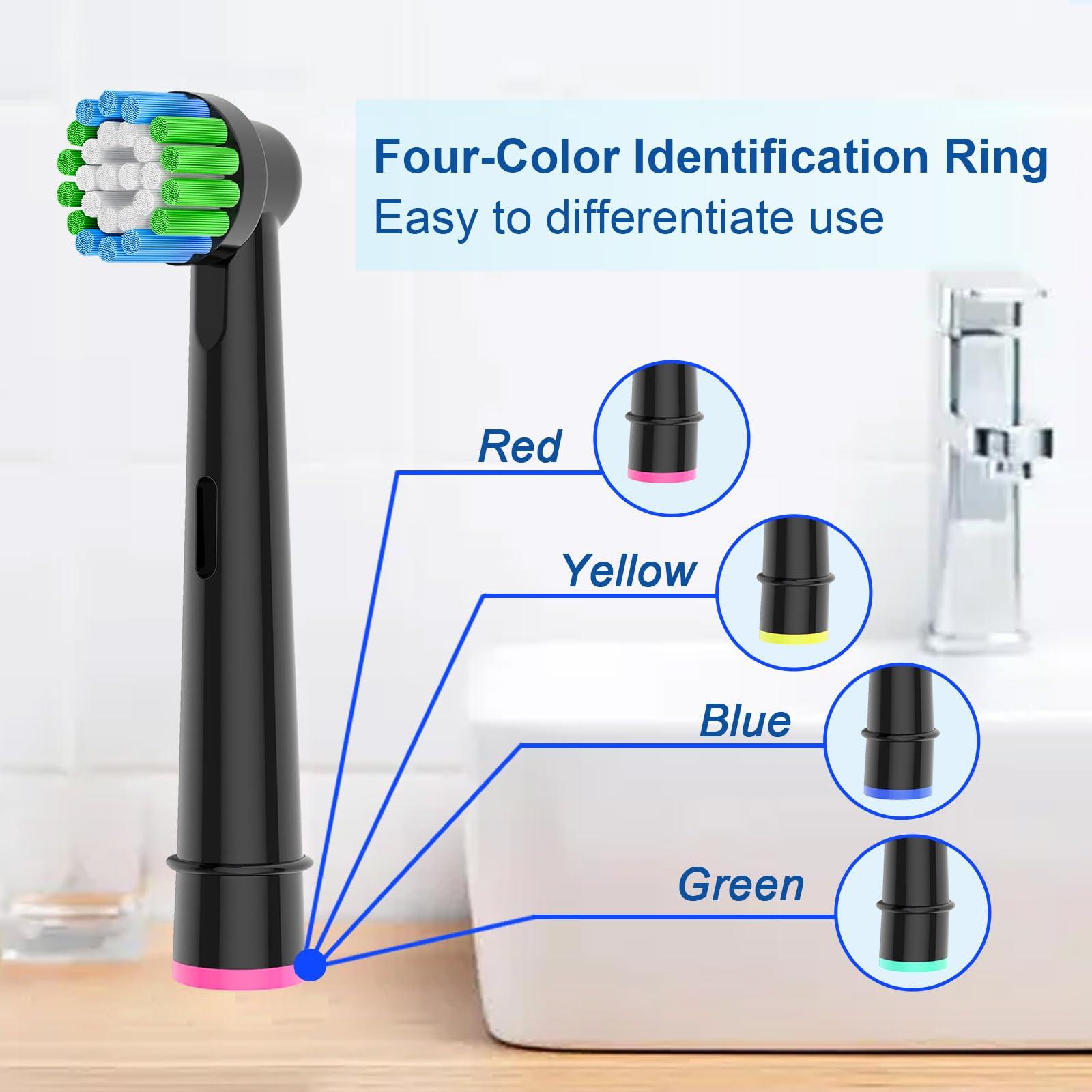 Betterchoi Betterchoi 18 Pack Precision Replacement Brush Heads Compatible for Braun Oral B Electric Toothbrush. 9pcs White and 9 pcs Black.