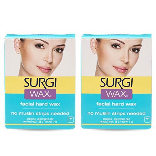 SURGI WAX Surgi Microwave Facial Hard Hair Removal Wax 1 Oz, 2 Pack