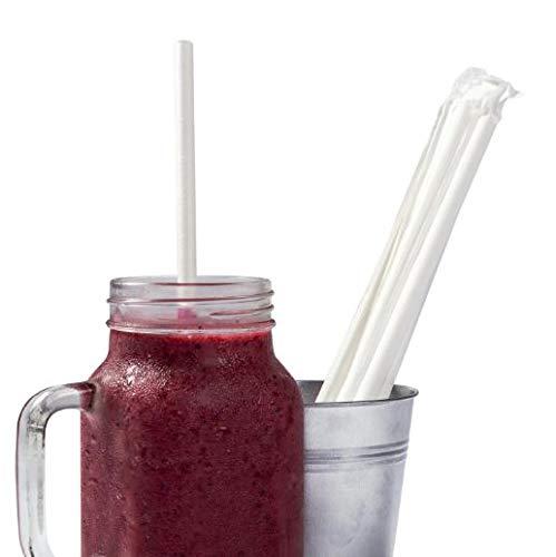 PlantaZee Biodegradable white Paper straw (6mm) 100 pieces in a Eco friendly and food grade paper straws Drinking Straws - Bulk Paper Straws for Juices, Shakes, Smoothies, Party Supplies Decorations (6mm)
