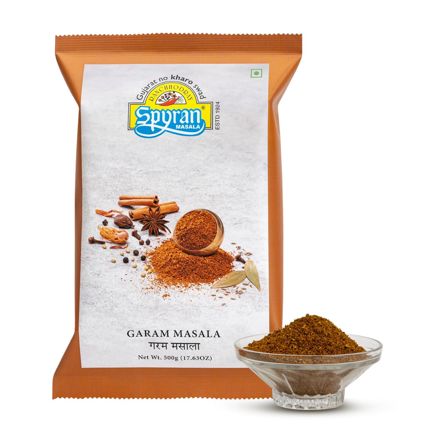 Spyran Spyran Garam Masala | No Onion & Garlic, No Salt | Blended Spice for Authentic Taste and Colour (500g)