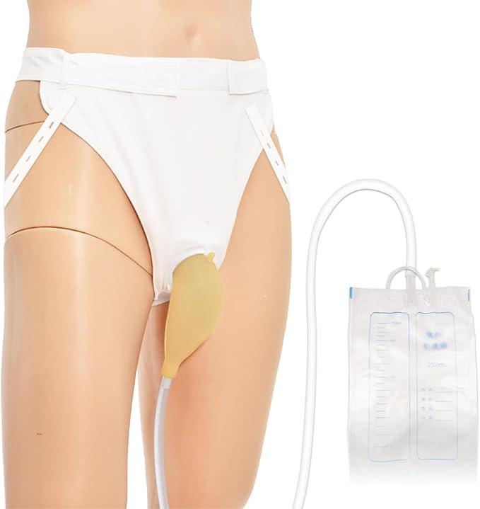 KINETIKITCH Wearable Urinal for Men Portable Latex Urinary Drainage Bag System with 1000ml Collection Bag, Skin-Friendly & Odorless (Universal Fit) (Universal Style)