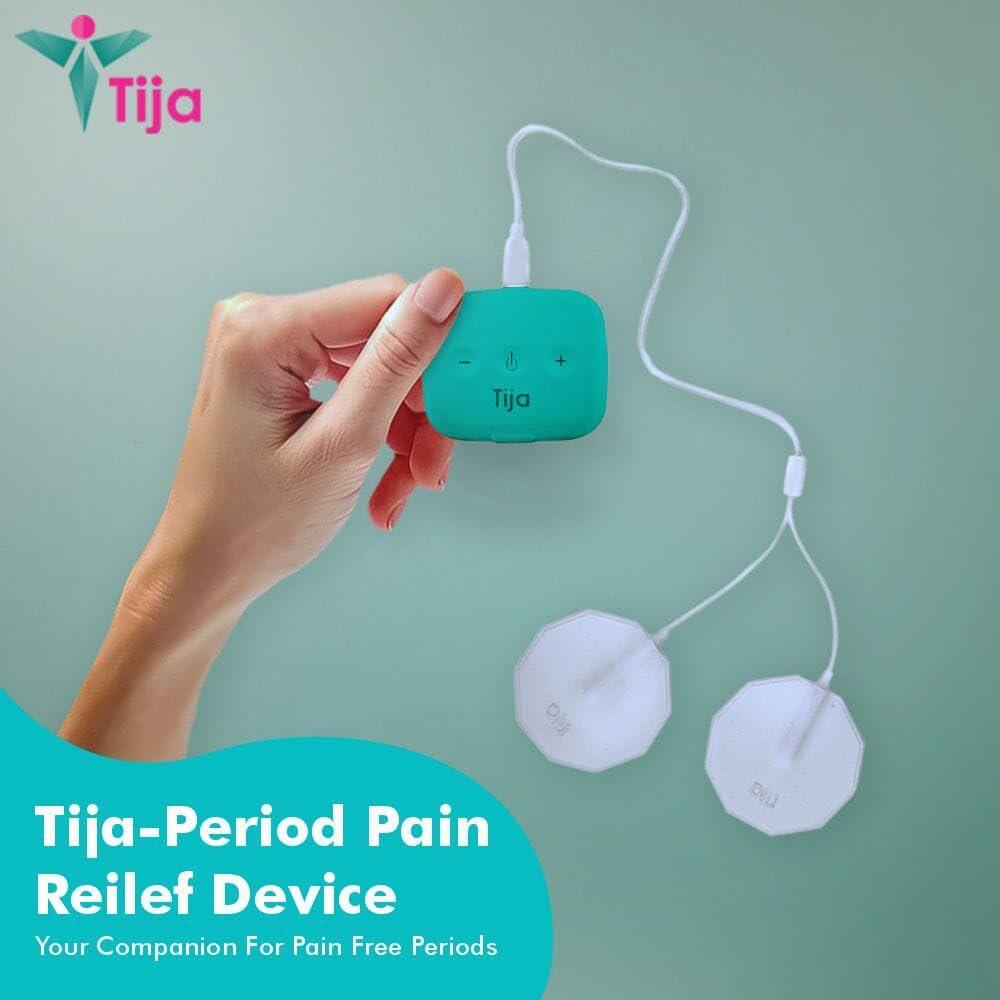 Tija TIJA - Period Pain Relief Wearable Device Instant Relief from Menstrual Cramp & Period Pain Rechargeable 2-year warranty Easy to Wear Instant Pain Reliever with TENS Technology. Colour (Turquoise)