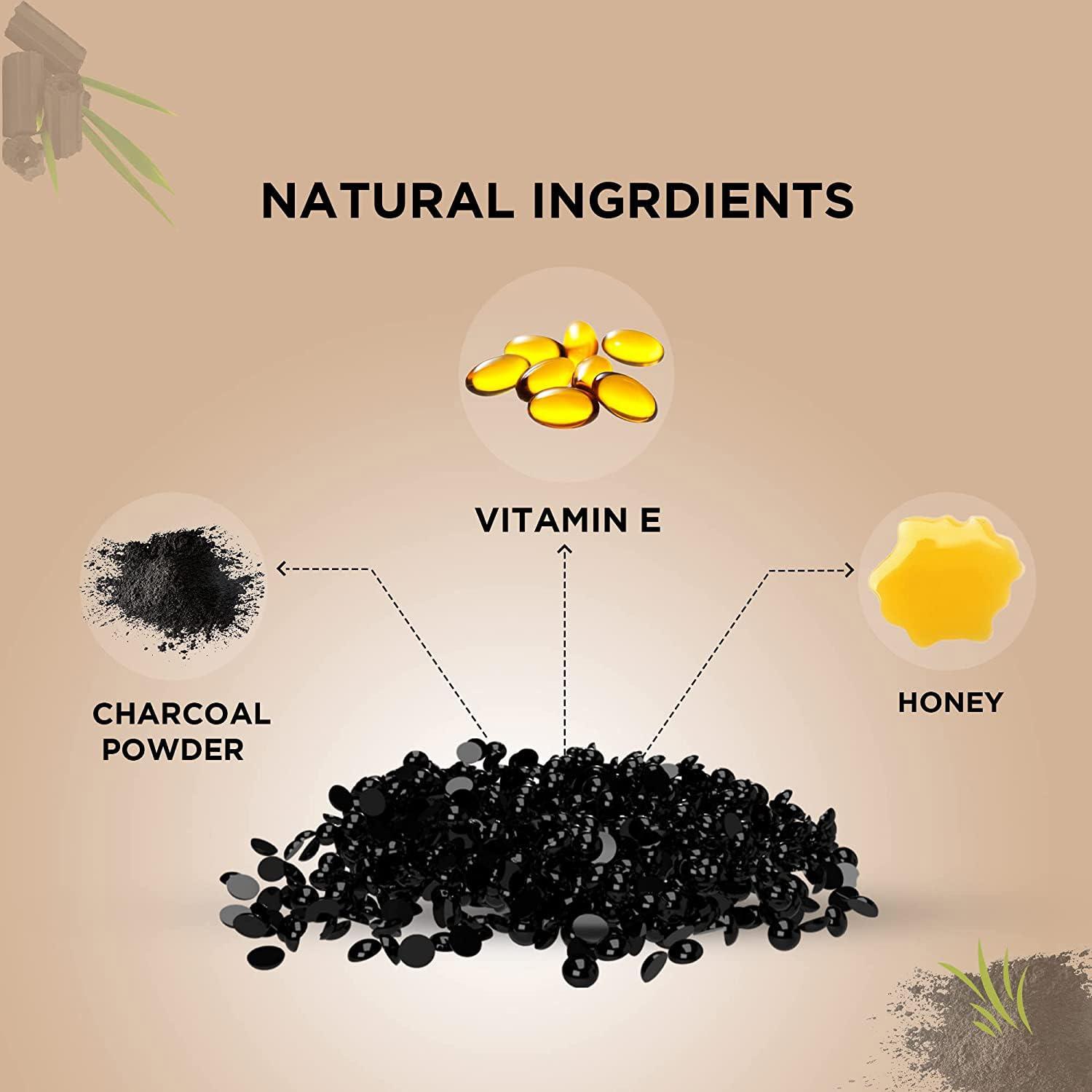 BAFLI BAFLI Activated Charcoal Hard Wax Beans Depilatory Wax (200gm, Black)