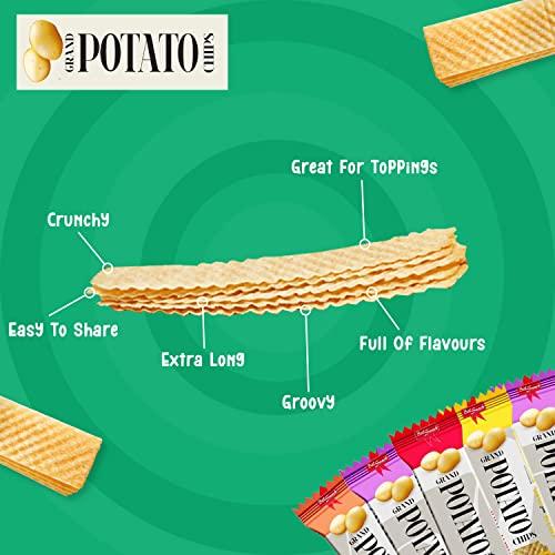 Bal Snack Bal Snack Grand Long Potato Chips Sour Cream & Herbs Flavoured Potato Snacks | Crispy & Crunchy Snack Food for Movies, Games & More - 60g