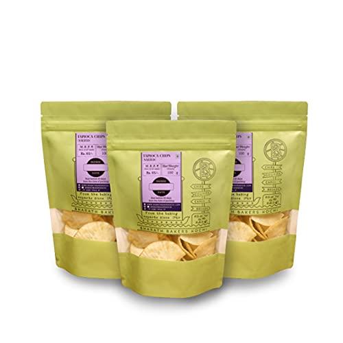 Bharath Bakers Kochi Bharath Bakers Kochi- Salted Tapioca Chips- Medium Multi-pack of 3 X 100 grams (300 grams)