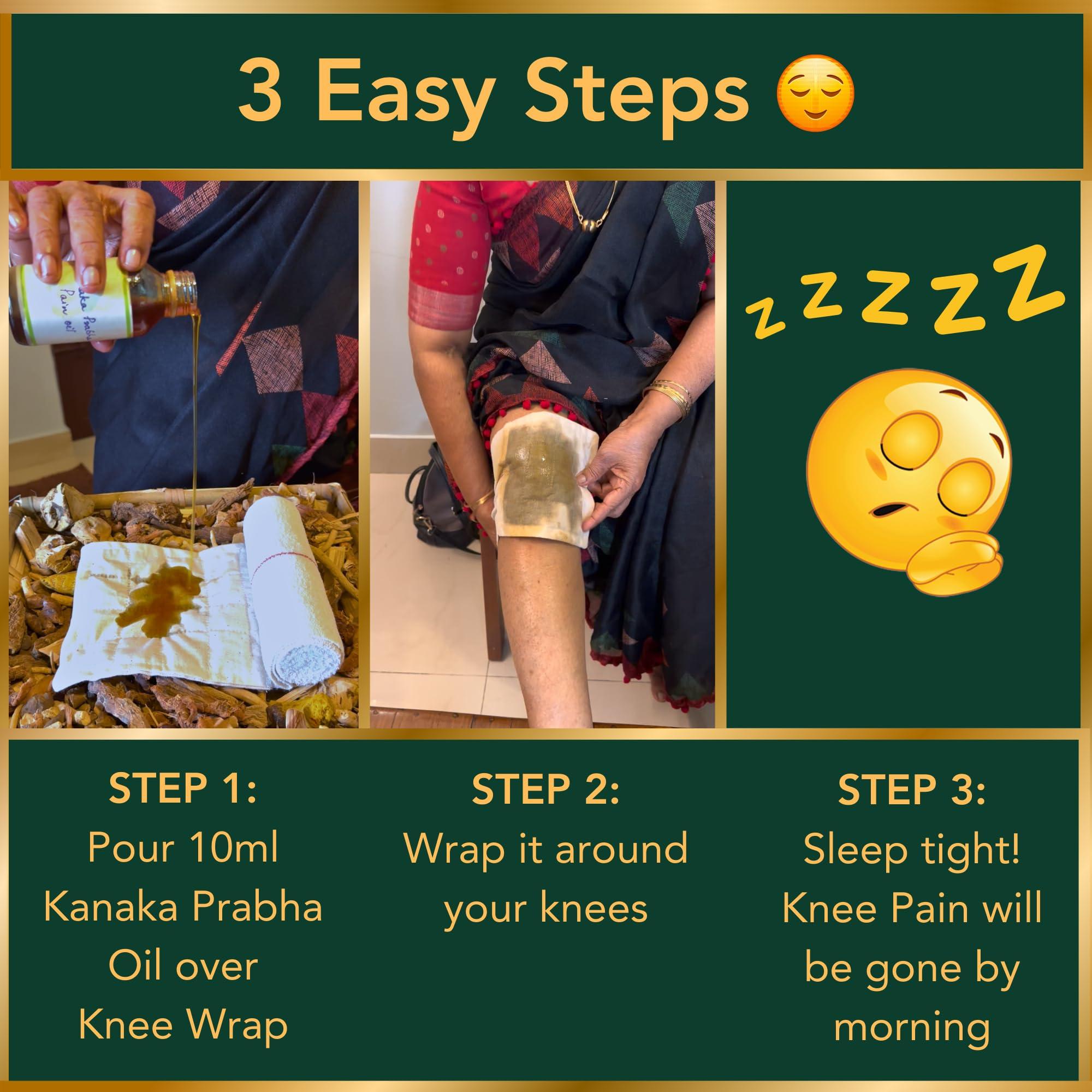 ACHARYA PANCHAKARMA Acharya Panchakarma Knee Pain Wrap with Kanaka Prabha Pain Oil Combo