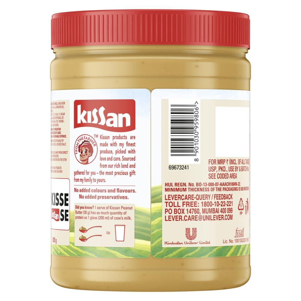 Kissan Kissan Creamy Peanut Butter | High Protein Unsweetened Peanut Butter| With Perfectly Roasted Peanuts | Natural Peanut Butter | Gluten Free, 920 g