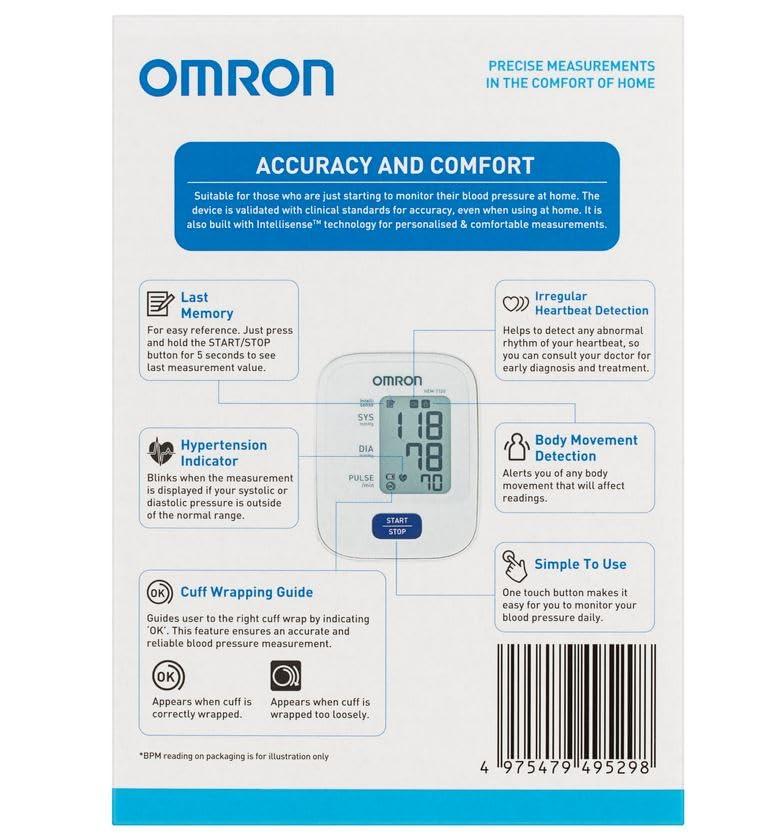 Omron Omron HEM 7120 Fully Automatic Digital Blood Pressure Monitor With Intellisense Technology For Most Accurate Measurement - Arm Circumference (22-32Cm)