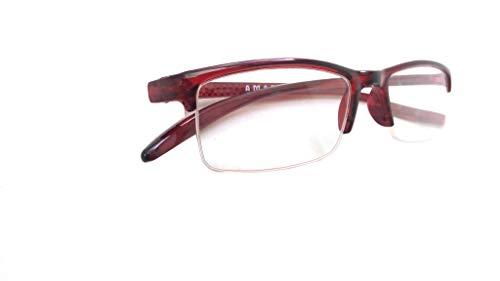 N Specs N Specs near reading glasses for men & women rectangle red colored tr half frame with unbreakble fiber glasses (+1.00)