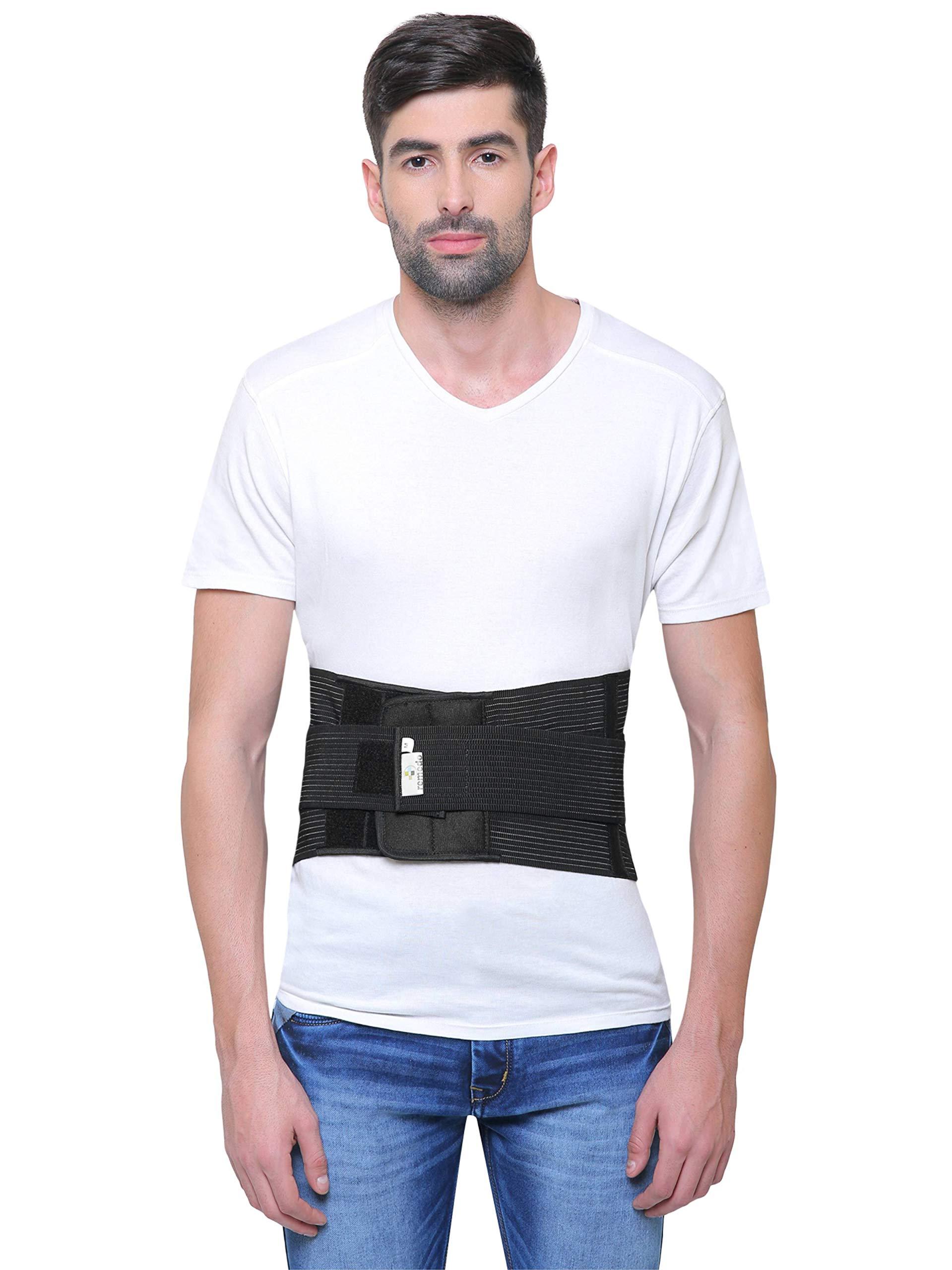 Remedo Remedo Lumbar Support Belt, Medium 32-36 Inches (Black)