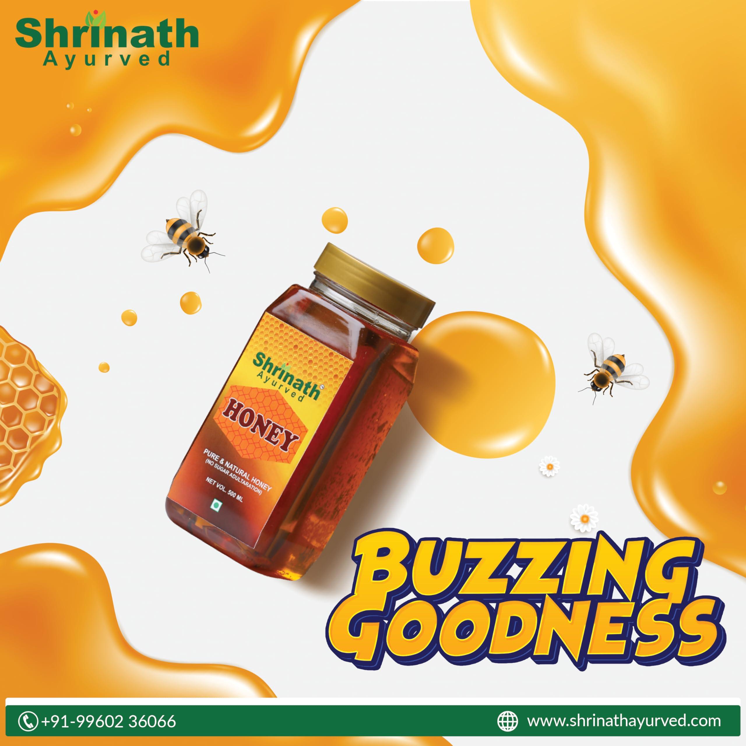 SHRINATH AYURVED SHRINATH AYURVED Honey Pure & Sure Real 100% honey No Sugar Adultration Pack of 2-500 Gms