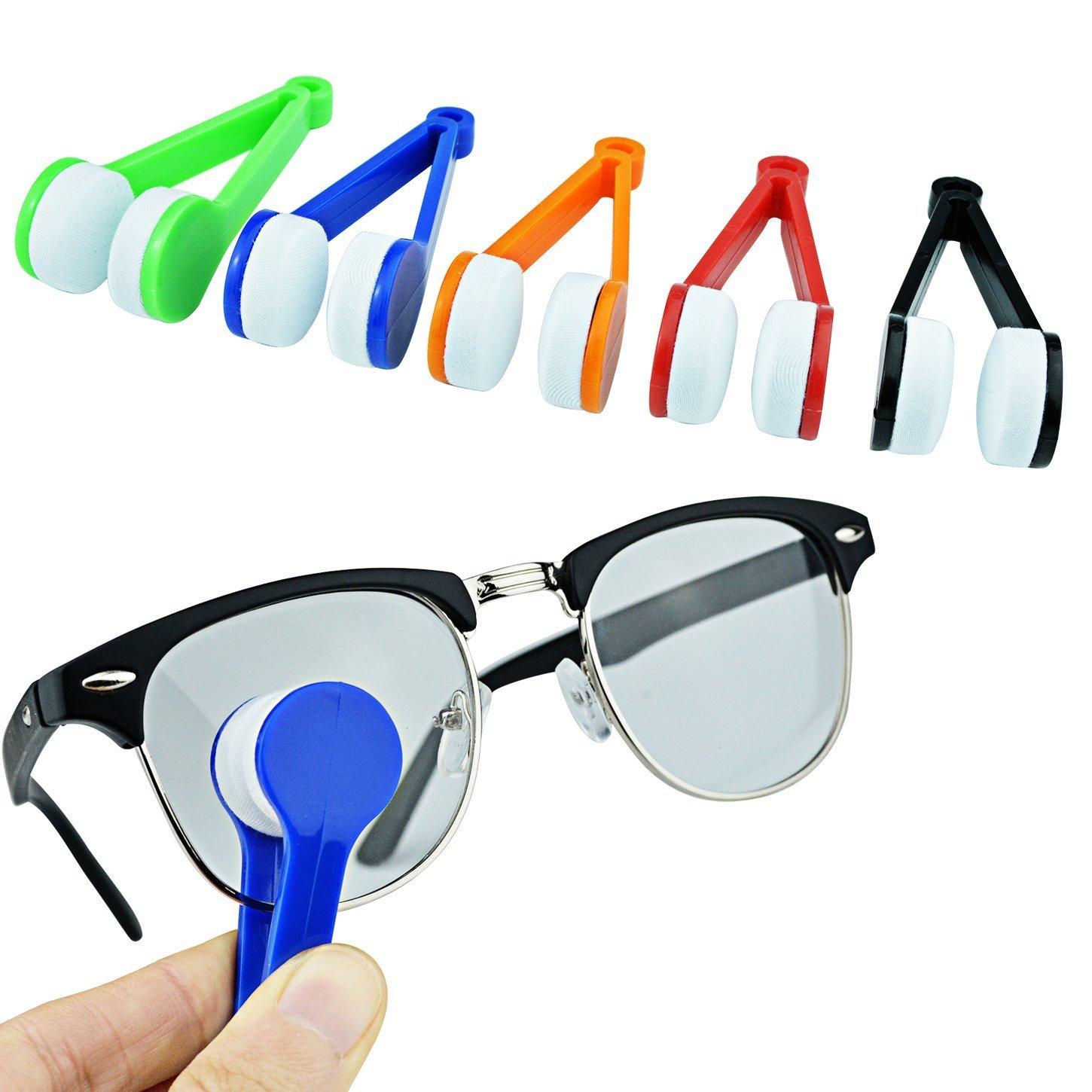 The Flash Store 12 pcs Mini Sun Glasses Eyeglass Microfiber Spectacles Cleaner Brush Cleaning Tool,Random Color (12)