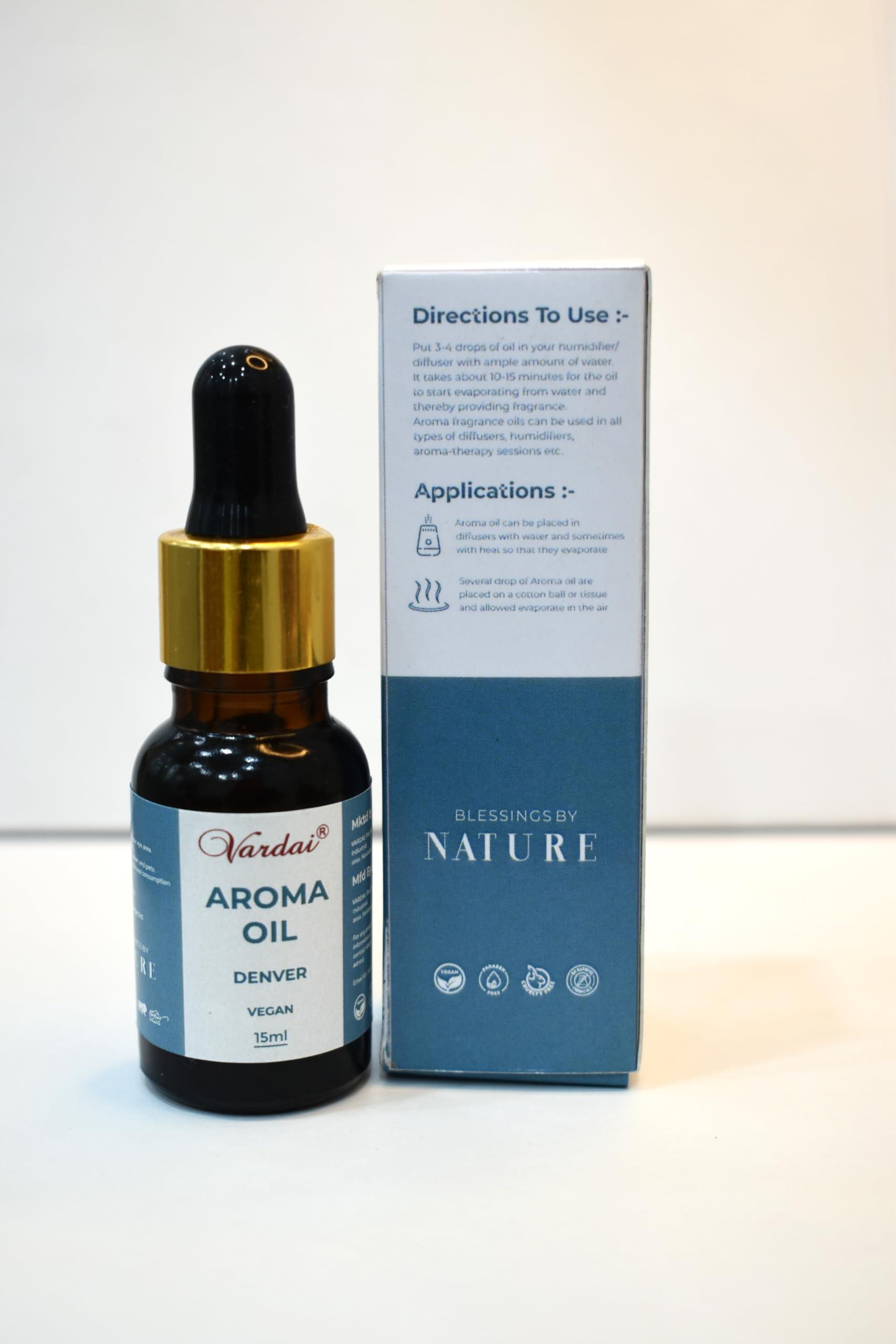 VARDAI VARDAI Denver Aroma oil Diffuser oil for Aromatherapy, Yoga, Promote Relaxation, Stress Relief & Creating a Calming and Inviting Atmosphere - 15ml