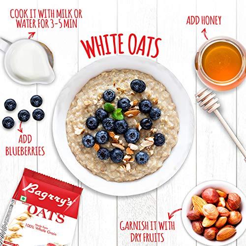 Bagrry's Bagrry's White Oats, 1000g & 200g Combo Pack | Natural Whole Grain | High Soluble Fibre | Protein Goodness | Helps Manage Weight & Reducing Cholesterol | Breakfast Cereal | Plain Oats Pouch