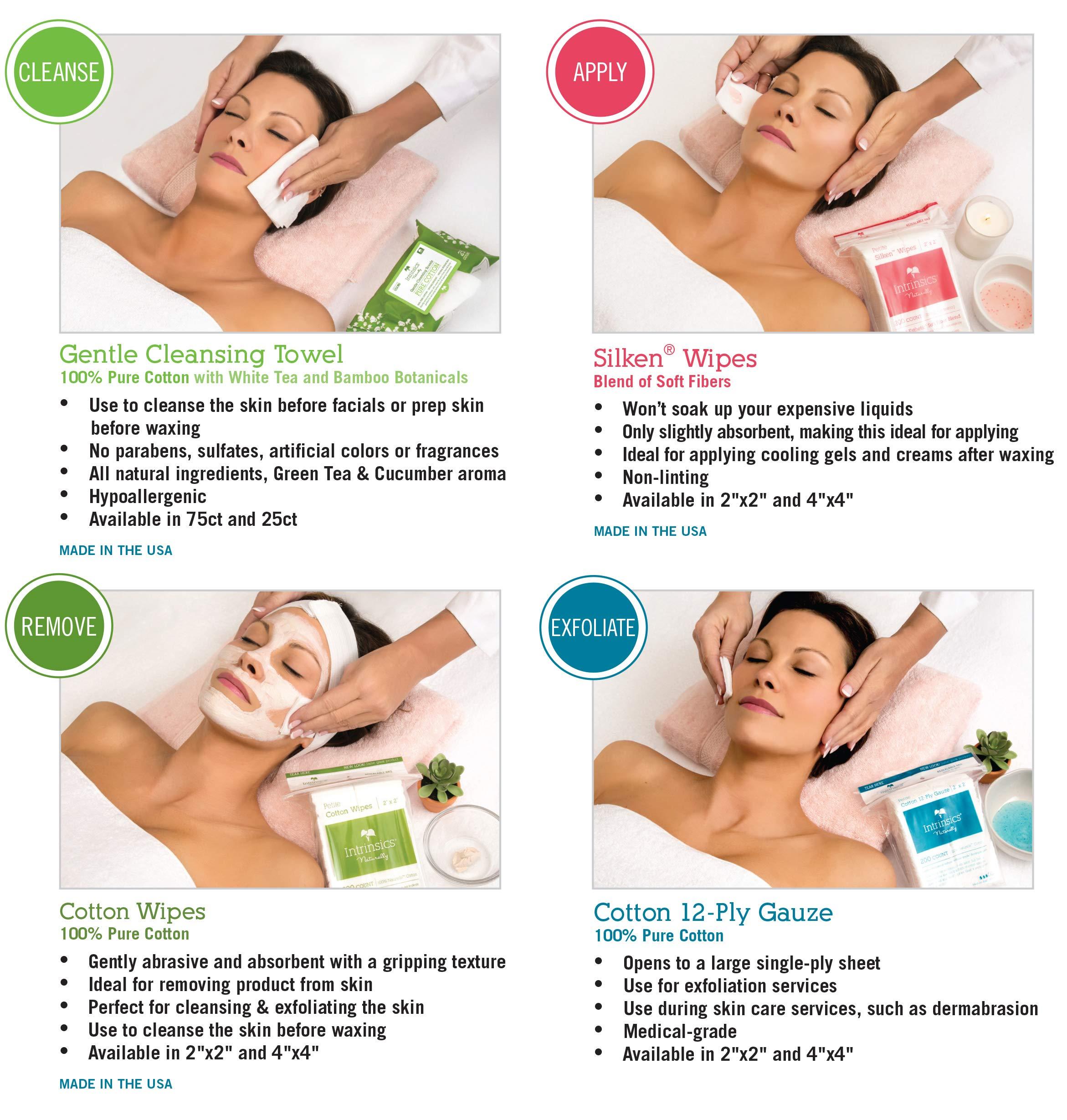 Intrinsics Intrinsics Petite Silken Wipes - 2"x2", 4-ply Blend of Soft Fibers, 200 Count