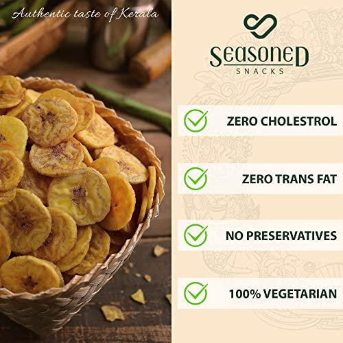generic Seasoned Snacks Authentic Kerala Banana Chips | Pack of 2 | Premium Banana Chips fried in Cold Pressed Coconut oil | Zero Cholesterol | Zero Trans Fat | No Preservatives | 250g Each