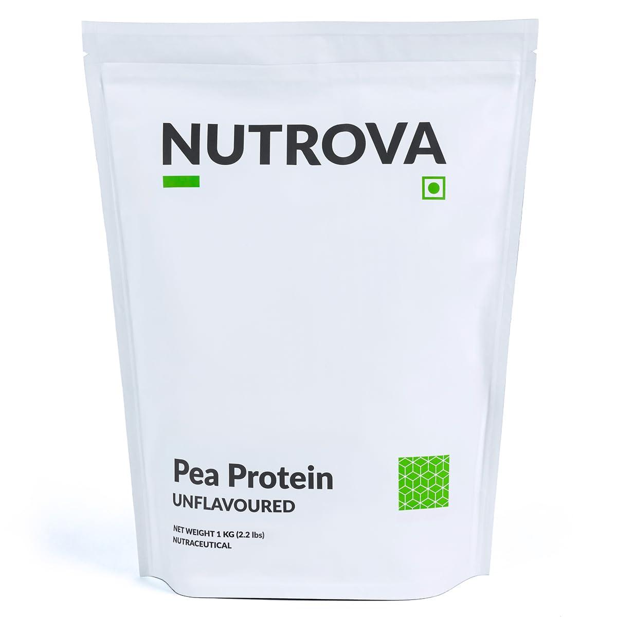 NUTROVA NUTROVA Pea Protein Powder, Vegan Protein Isolate 1 Kg | No Added Sugar, Artificial Sweeteners or Flavours | Vegan & Gluten-free | 80% protein content, 8g protein every 10g scoop