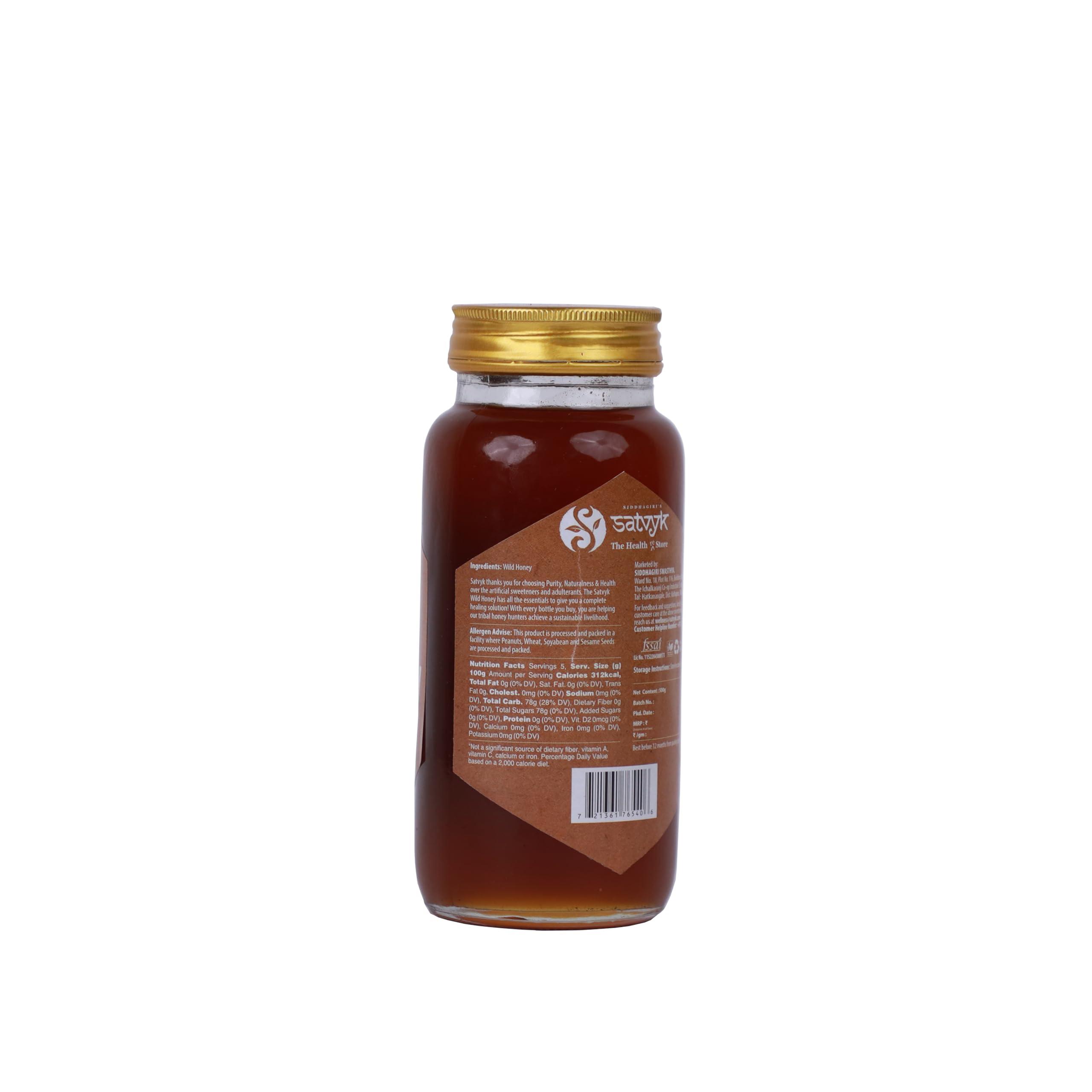 S Siddhagiri's SATVYK THE HEALTH re STORE S Siddhagiri\'s SATVYK THE HEALTH re STORE Organic Wild Honey (1kg) - Raw Honey | Natural Wild Honey | Unprocessed Original Honey | Pure Wild Honey | Chemical Free & Pesticides Free | Free from Sugar Syrup | Unpasteurized Honey