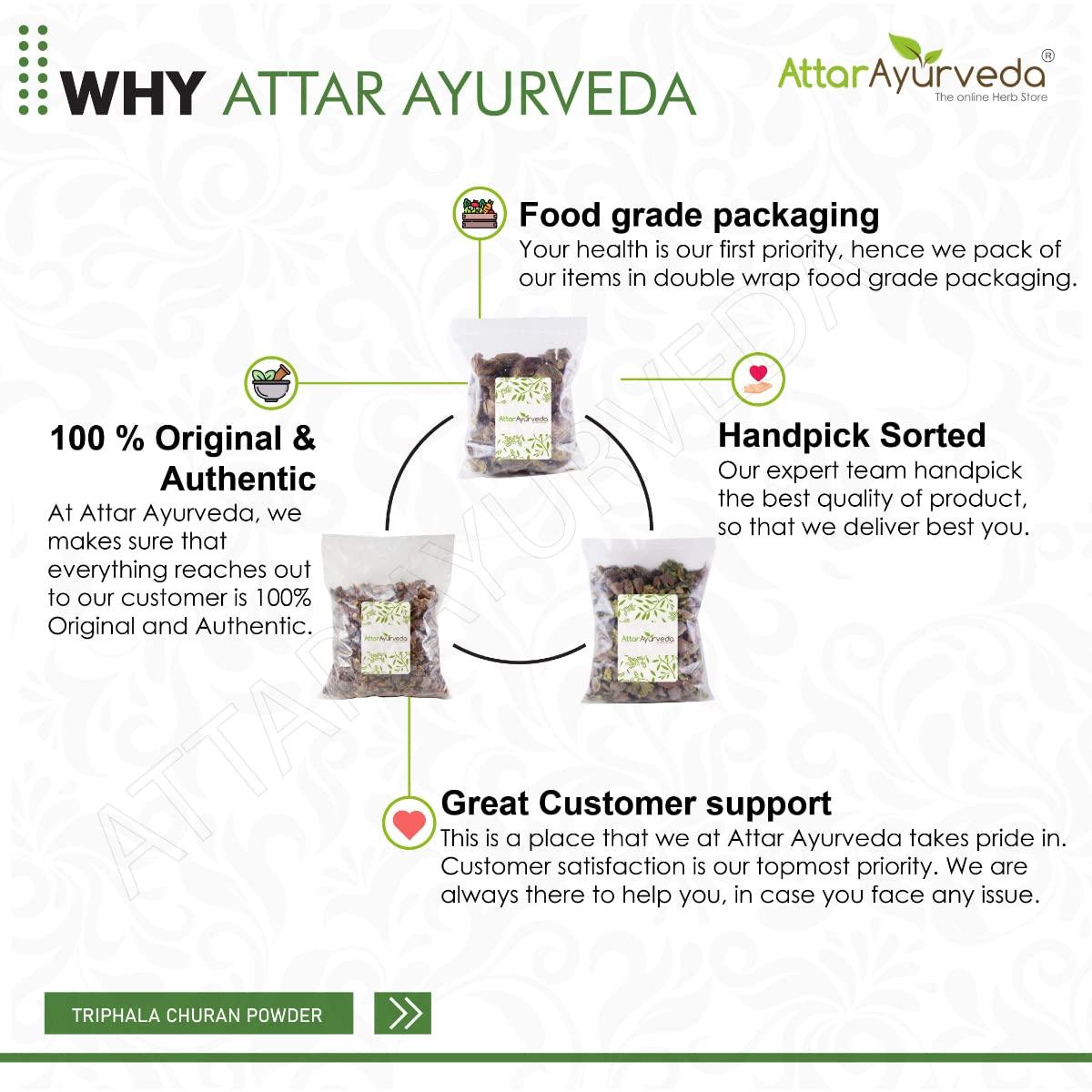 ATTAR AYURVEDA Attar Ayurveda Triphala (Ratio 1:2:3) Raw, Whole (600 grams) - Harad, Baheda, Amla | 100% Pure and Natural, No Preservatives