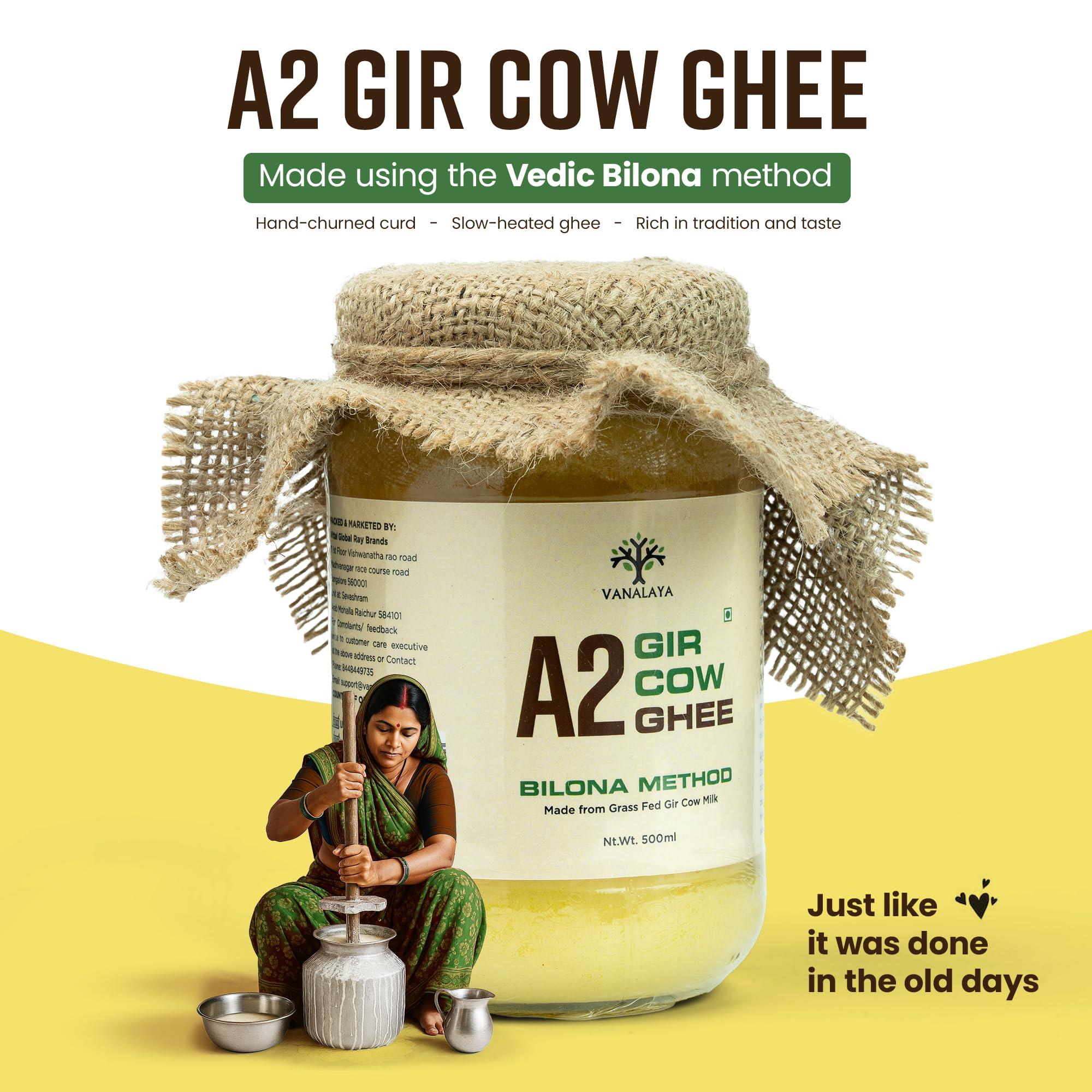 VANALAYA Vanalaya Organic A2 Desi Gir Cow ghee from A2 Milk Prepared by Traditional Bilona Method -200ml