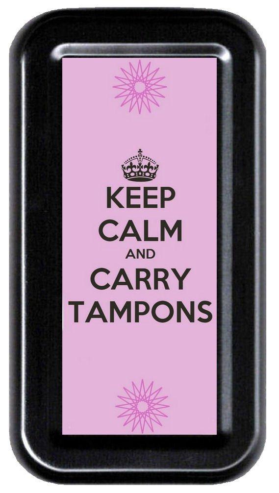 Coastal Colors Keep Calm and Carry Tampons Funny Retro Tampon Case