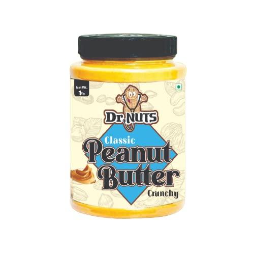 Dr NUTS Dr NUTS Peanut Butter Classic , Crunchy 1 KG (No Oil Separation^, Vegan, High Protein, No Stir)