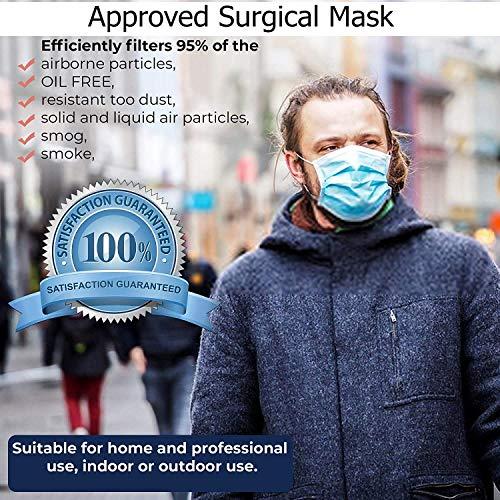 NightCare 3 Ply Disposable Face Mask Universal Breathable & Comfortable Non Surgical Safety Mask with Earloop & Nose Pin (100 Pcs)