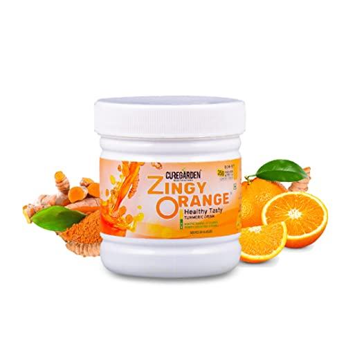 Curegarden Curegarden Zingy Orange Instant Drink Mix | Heathy Turmeric & Ginger Immunity Booster Drink Powder with BCM95 | Better Digestion, Natural Antioxidant