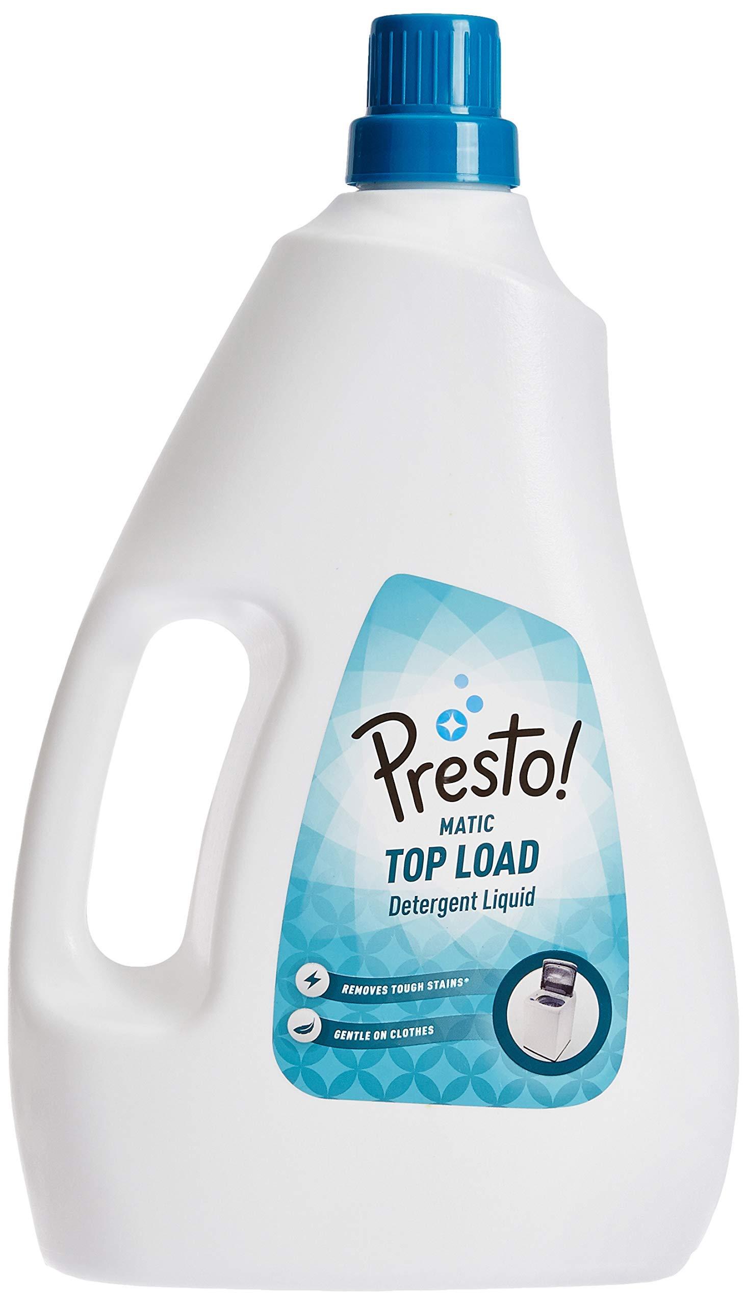 Presto! Amazon Brand - Presto! Matic Top Load Detergent Liquid - 2 L & Amazon Brand - Presto! Dish Wash Gel - 2 Litre (Lime)