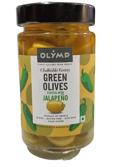 Olymp Olymp Green Olives Stuffed with Jalapeo, Vegan Gluten Free Non GMO Hand Picked, 11.29 oz 320 g