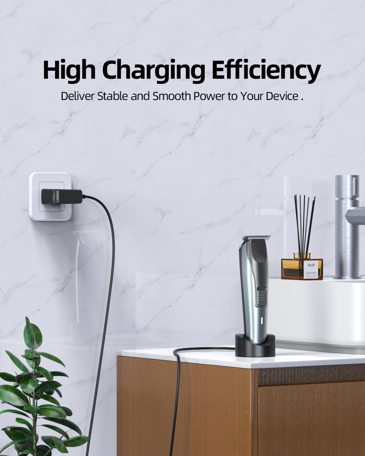Dexpt 8V Power Cord Fit for Philips HQ840 Power Cord Norelco Multigroom Series 3000 MG3750 Shaver Charger Supply Adapter 5Ft