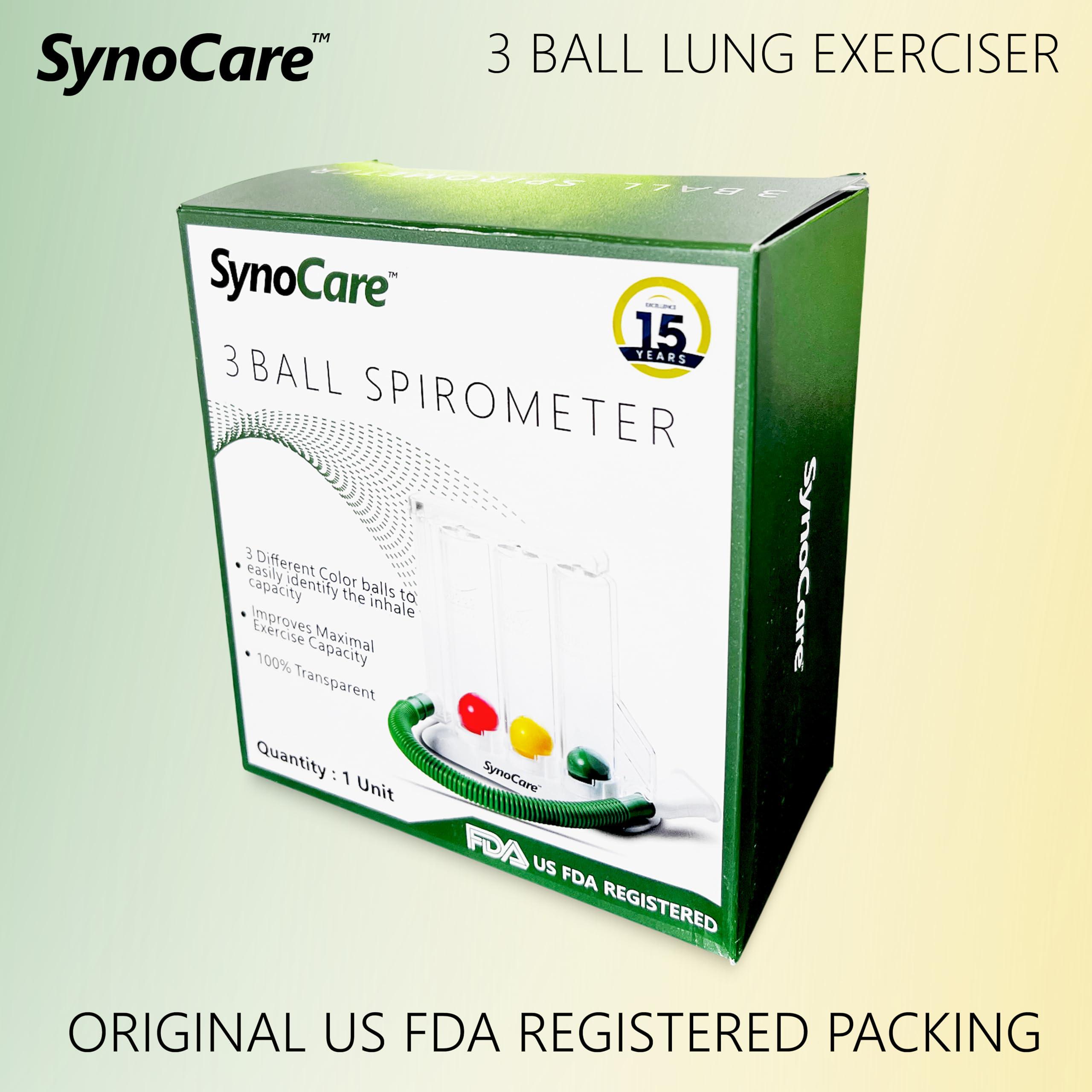 Synergy Intact Synocare Masks For CPAP BIPAP NIV 3 Ball Spirometer | Lung Exerciser | Respiratory Exerciser | Breathing Exercise | Respirometer | Breath Measurement System | Deep Breathing Lung Exerciser | Washable, Hygienic & Detachable- Pack Of 1