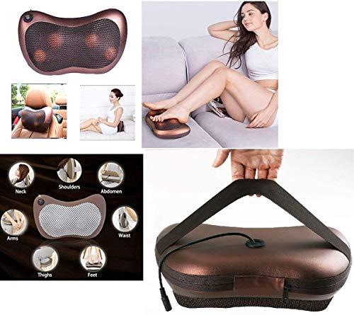AKUGA AKUGA 2 in 1 Car&Home Body Massage Pillow neck massager cushion seat stress pain relief relax massage Car or Electronic Massage Pillow Heat for Home Car Office