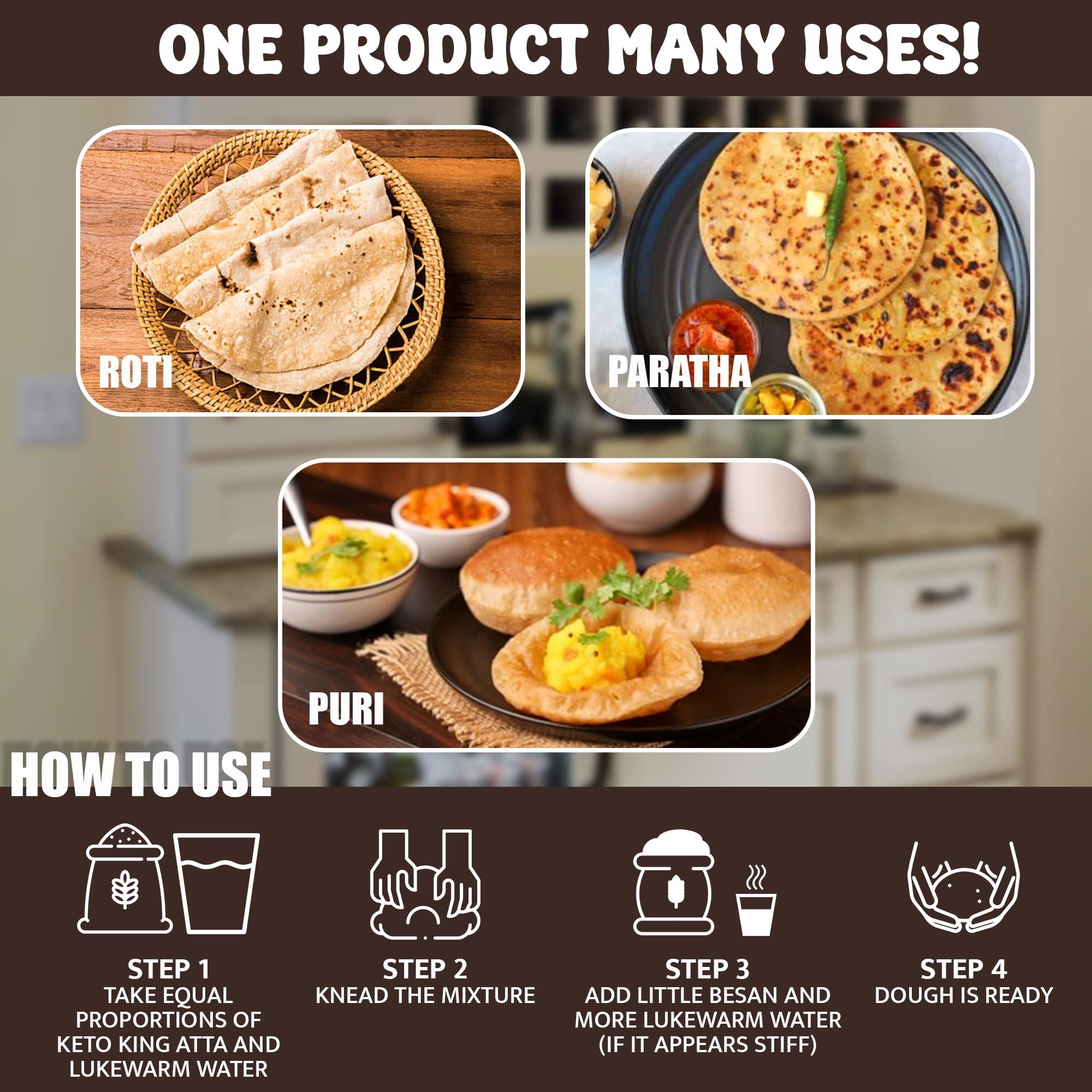 Dr. Aeran\'s Dr. Aeran\'s Diabetes Friendly Keto King Atta, 3Kg, Ultra Low Carb, Low GI Atta for Sugar Release Control, Diabetic Atta For Diabetic Care, High Fiber Flour, Sugar Control Keto Atta