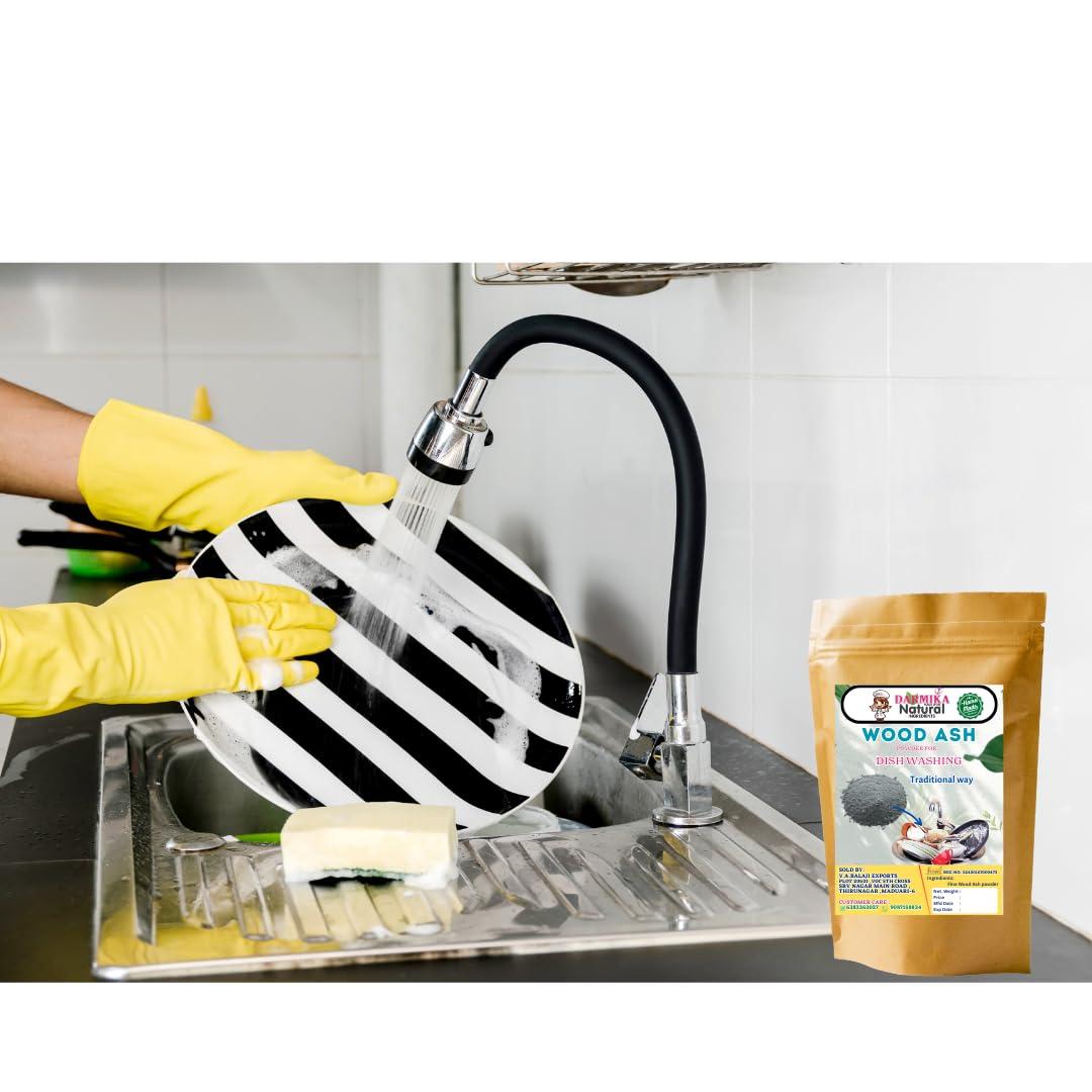 DARMIKA DARMIKA Natural & Organic Wood Ash Powder for Dish Washing | Natural Utensils Cleaning Ash for Home (450 gsm)