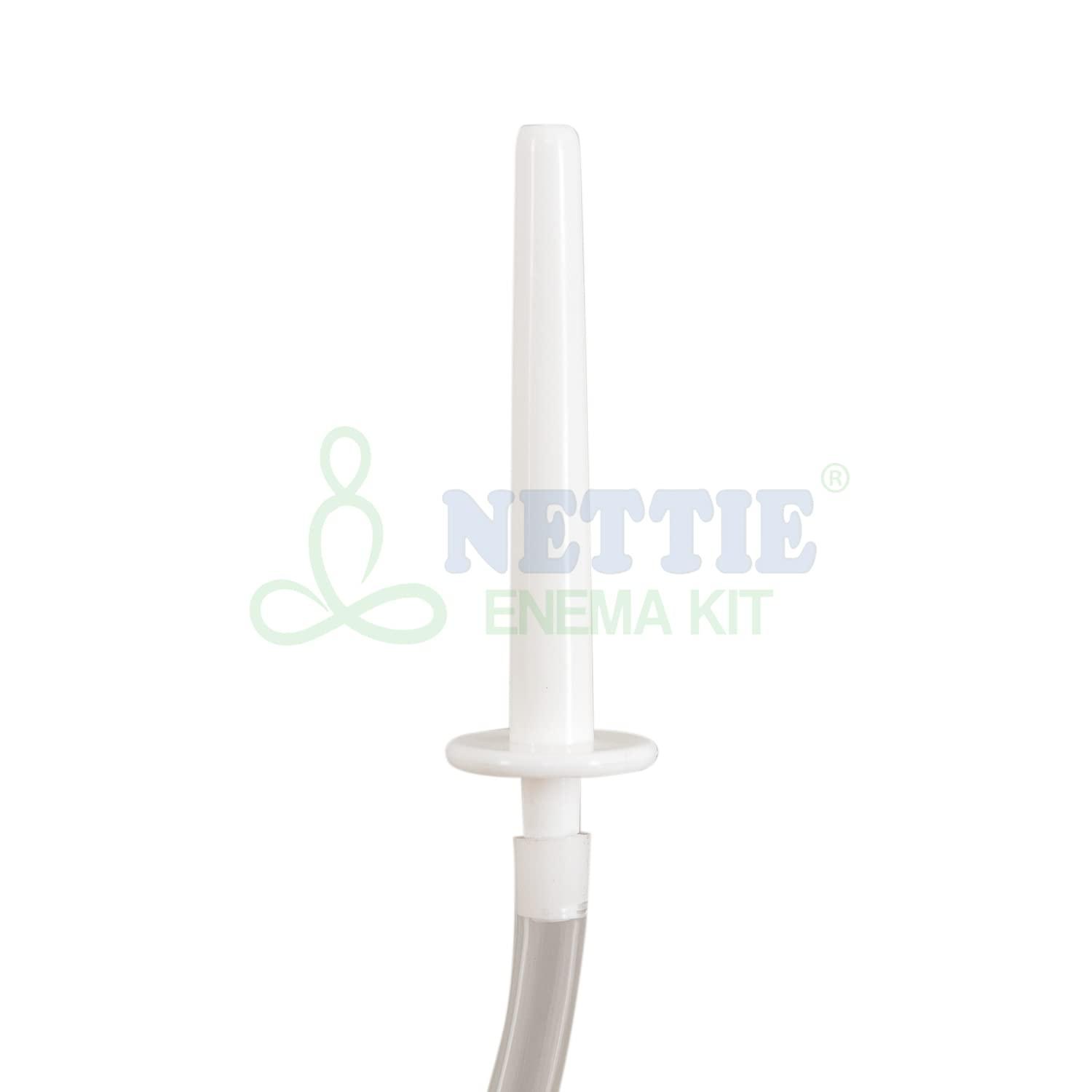 NETTIE NETTIE Enema Kit | 750ml can, extra Long 1.5 meter PVC Tube and 1 pinch clamp and nozzle used for home/ hospital with Pack of 7 size 12 enema tubes use in Naturopathy and Ayurveda with Instruction leaflet - Combo Pack
