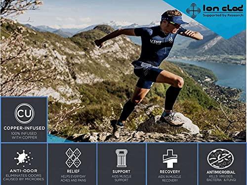 Ion Clad Ion Clad Copper Compression Calf Sleeve- Shin Support Socks for Relief from Leg Cramps, Shin Splints, Varicose Veins Injury Pain Guard - Recovery for Men & Women-Sports, Gym & Running (M)