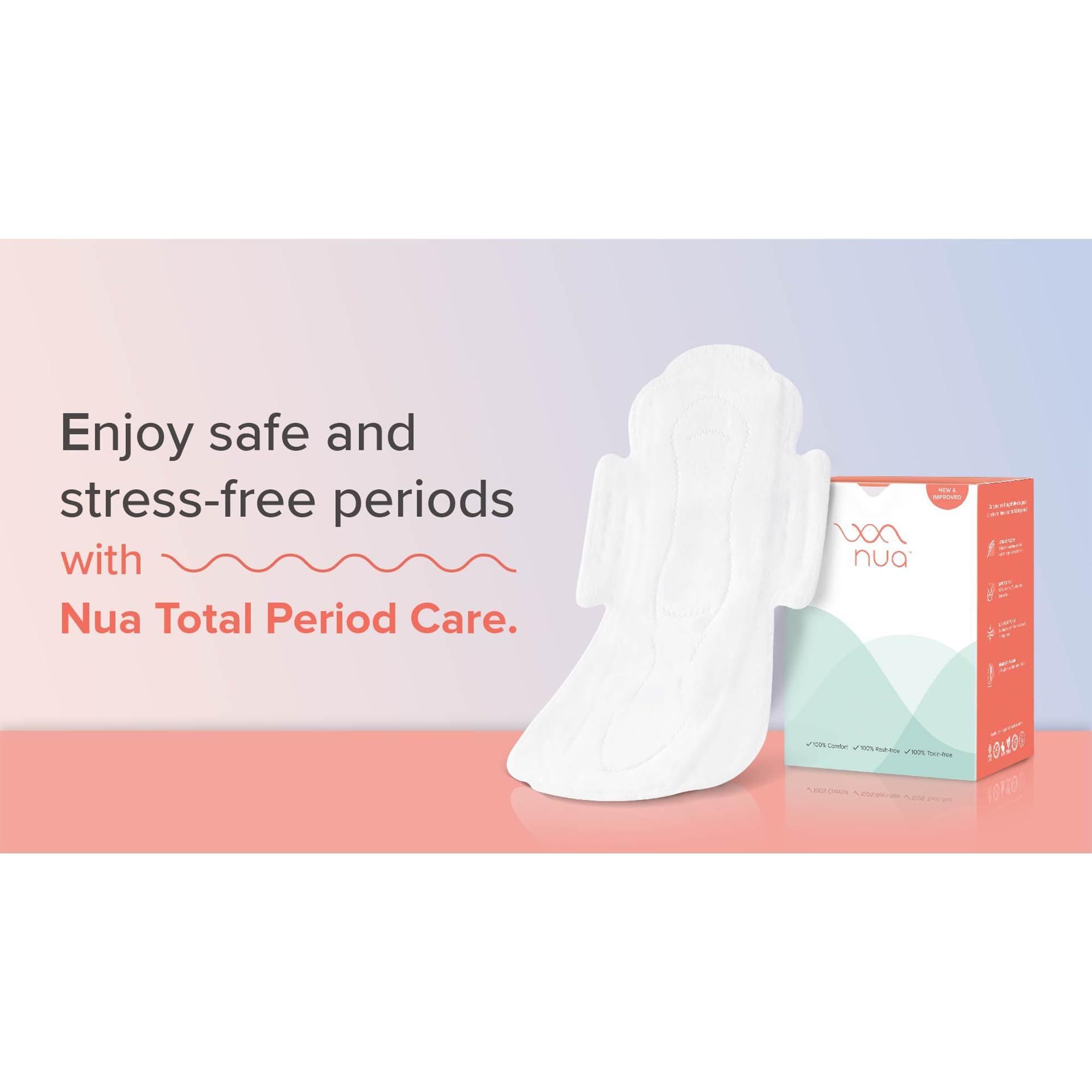 Nua Nua Sanitary Pads For Women | Safe on Skin | Toxic-Free & Rash-Free | Unscented | 12 Ultra Thin Pads | Heavy Flow-XL+| 50% Wider Back| Leakproof | With 12 Paper Disposal Pouches| Made Safe x Pack of 3