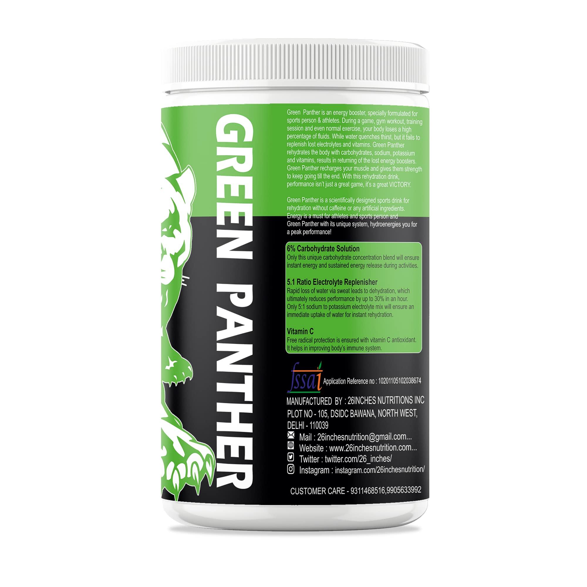 26 INCHES NUTRITION INC 26 INCHES NUTRITION INC Mucle Mass Gainer-3 Kg & Green Panther-1 Kg | Mass Gainer | Weight Gainer | Lean Gainer (Mango, Energy Drink-Green Apple)