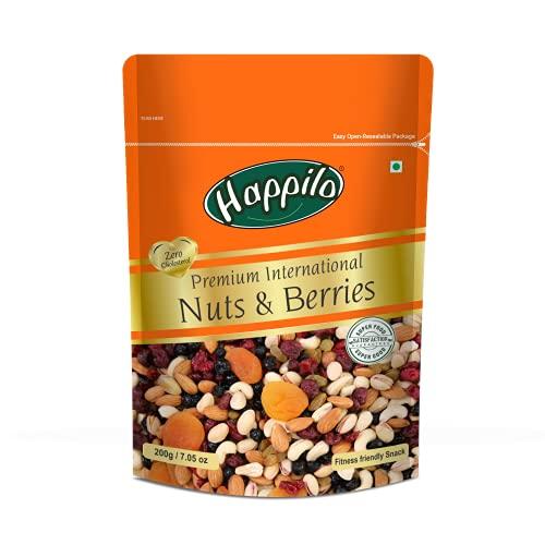 Happilo Happilo Premium International Dried Nuts and Berries, 200g & Premium Afghani Seedless Black Raisins, 250g & Premium Roasted Pumpkin Seeds for Eating 200g, Lightly Salted for Healthy Diet